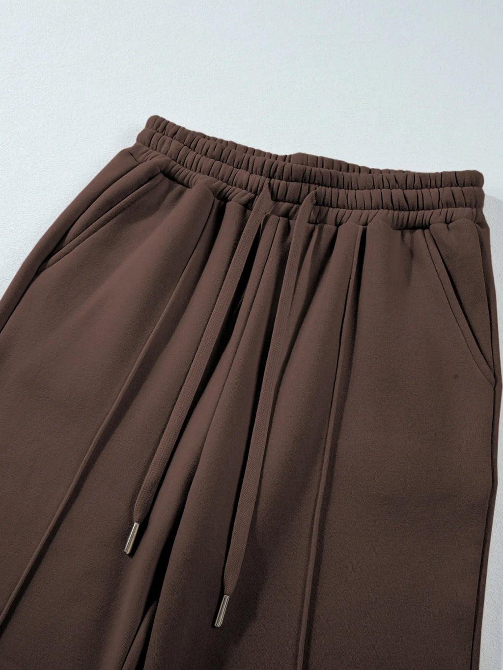 Collared Sweatshirt and High Waist Pants Active Set.