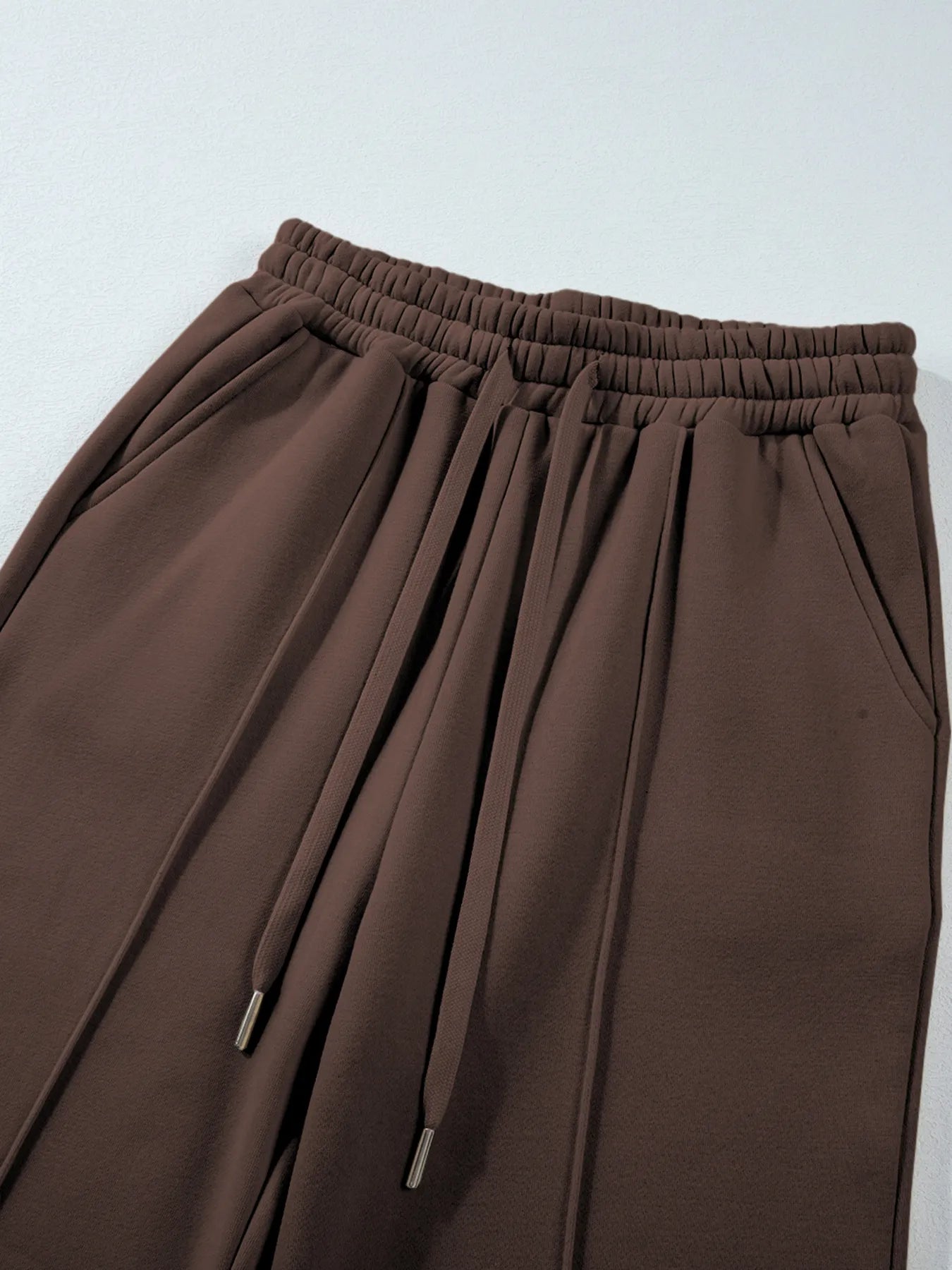 Collared Sweatshirt and High Waist Pants Active Set.