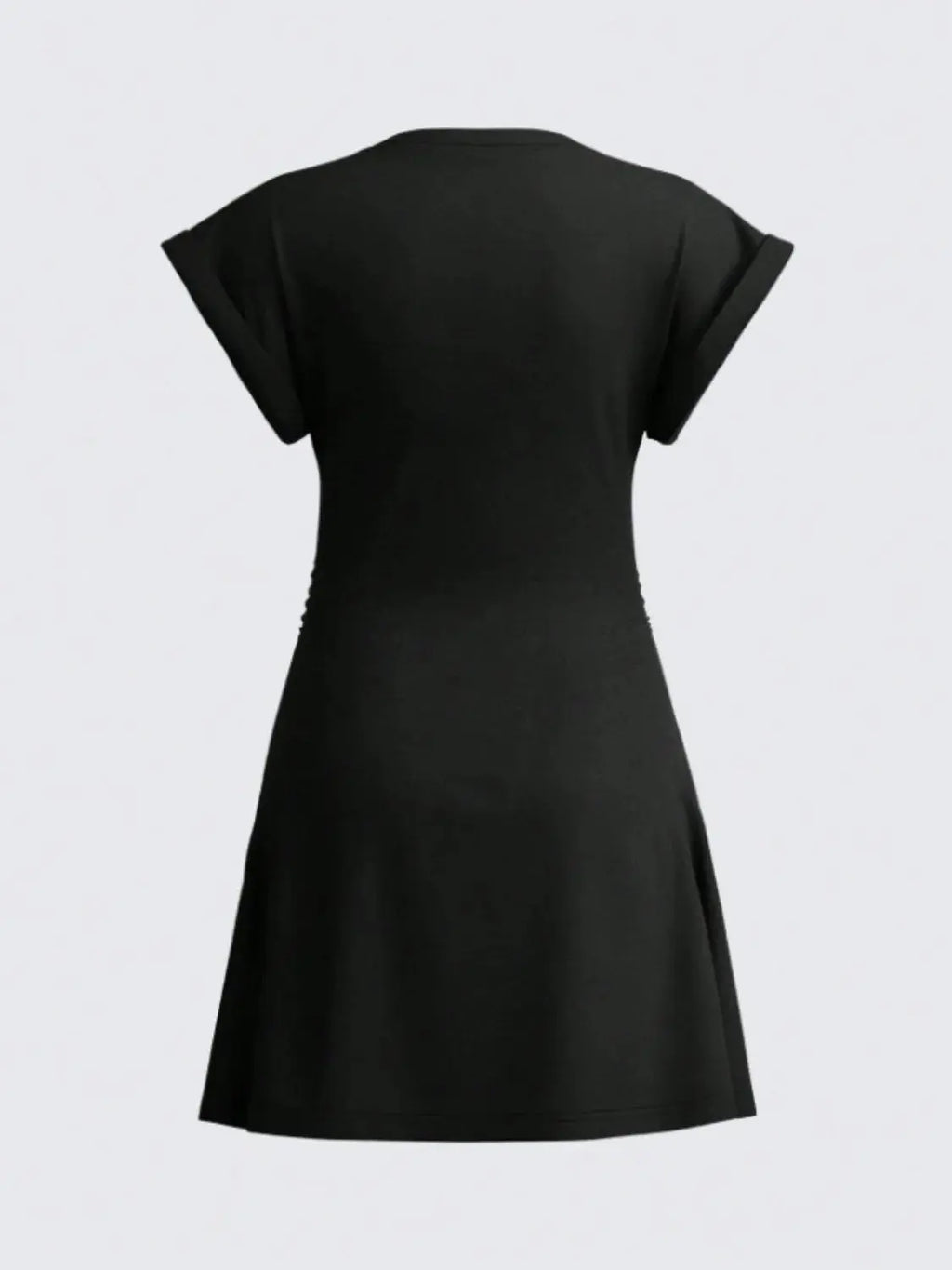 Round Neck Short Sleeve Mini Tee Dress.