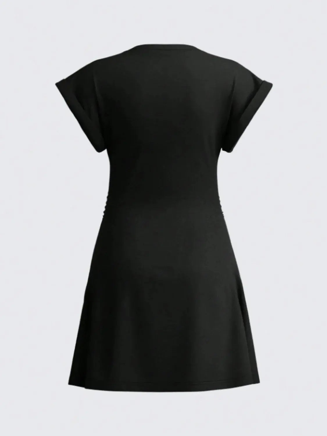 Round Neck Short Sleeve Mini Tee Dress.