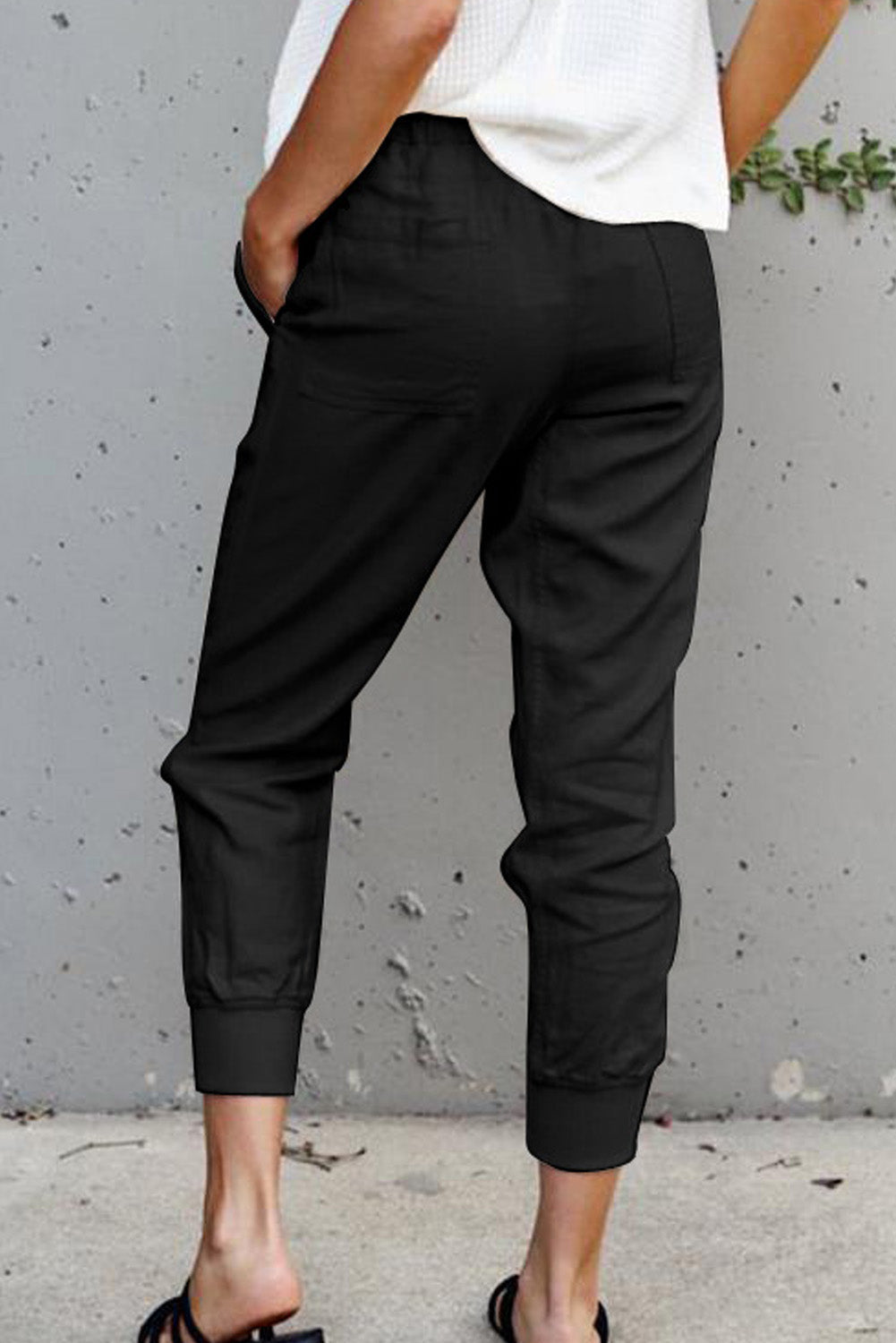 Black Causal Pockets Pants Dear-Lover Dropshipping
