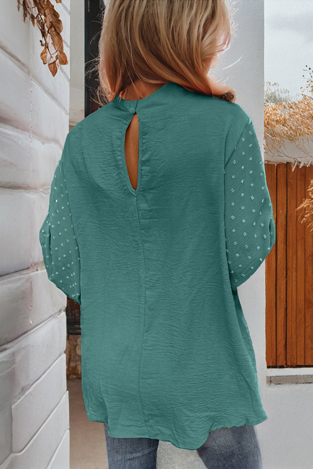 Skobeloff Swiss Dot Balloon Sleeve Loose Blouse Dear-Lover Dropshipping