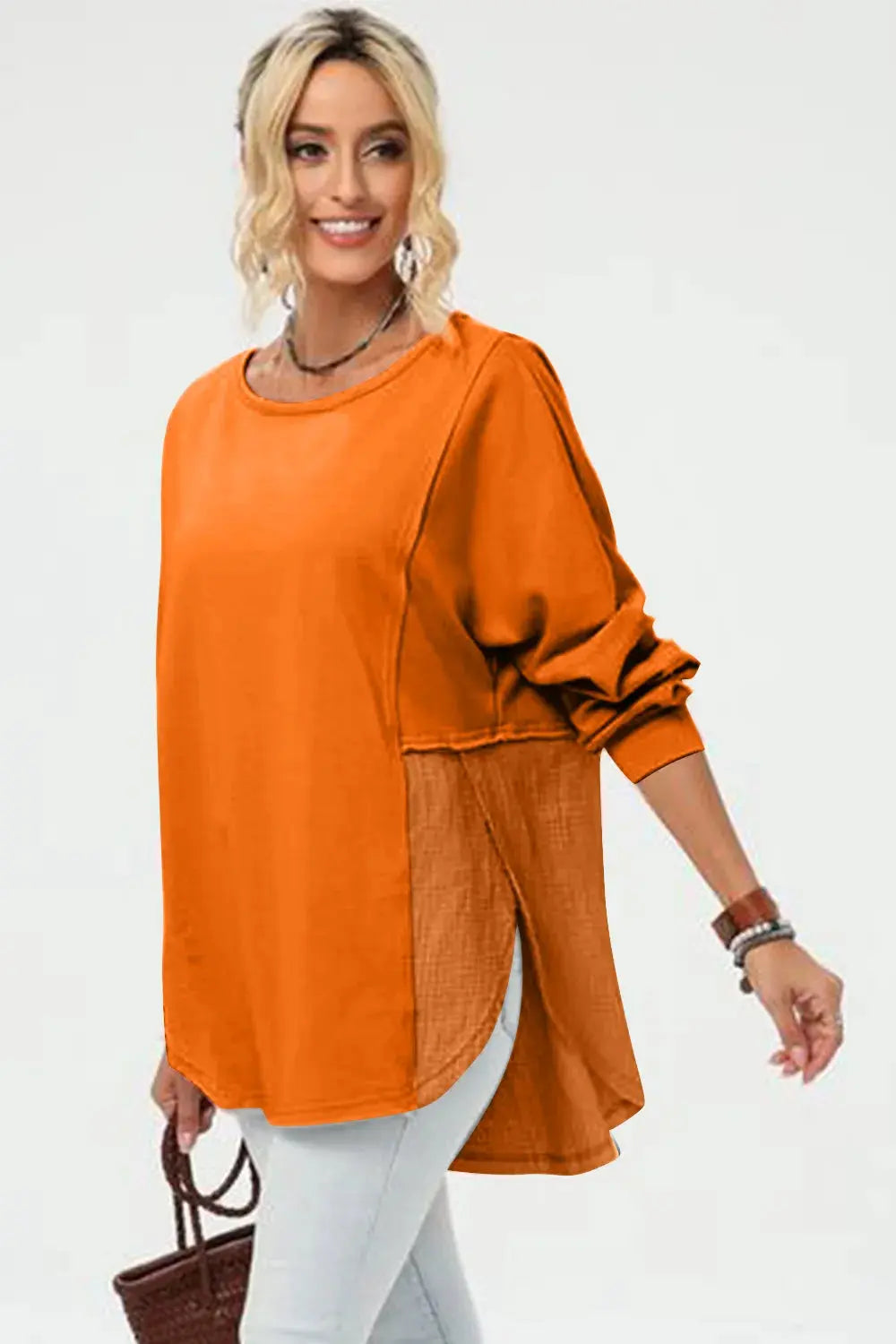 Long Sleeve High-Low T-Shirt.