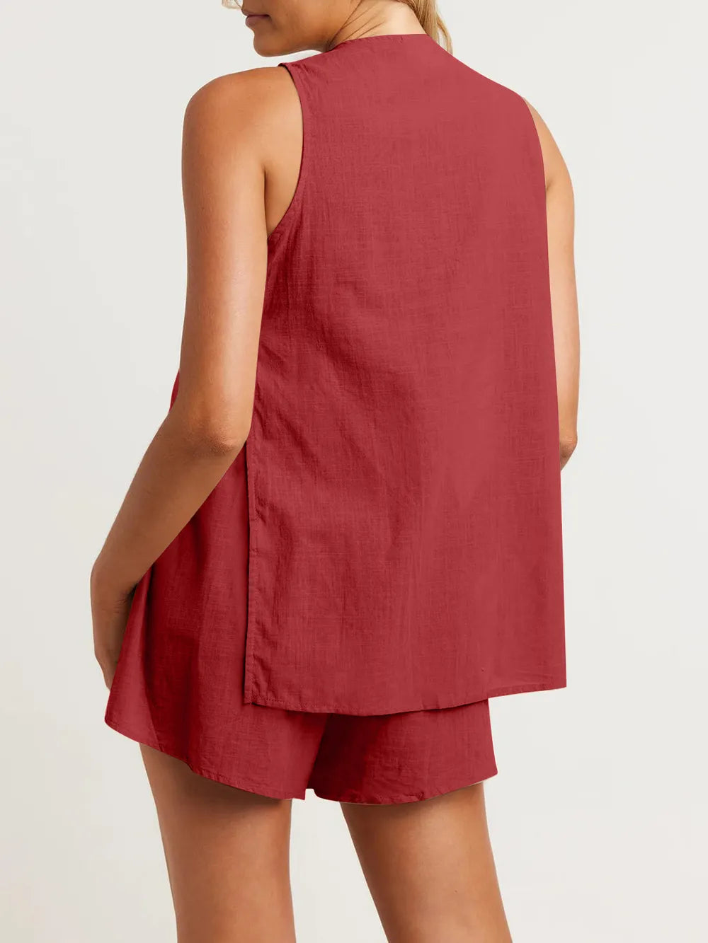 Full Size Button Up Top and Shorts Set.