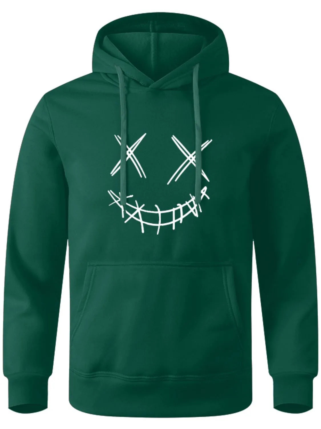 Men's Full Size Drawstring Graphic Long Sleeve Hoodie Plus Size.