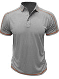 Men's Collared Neck Polo Shirt with Contrast Piping.