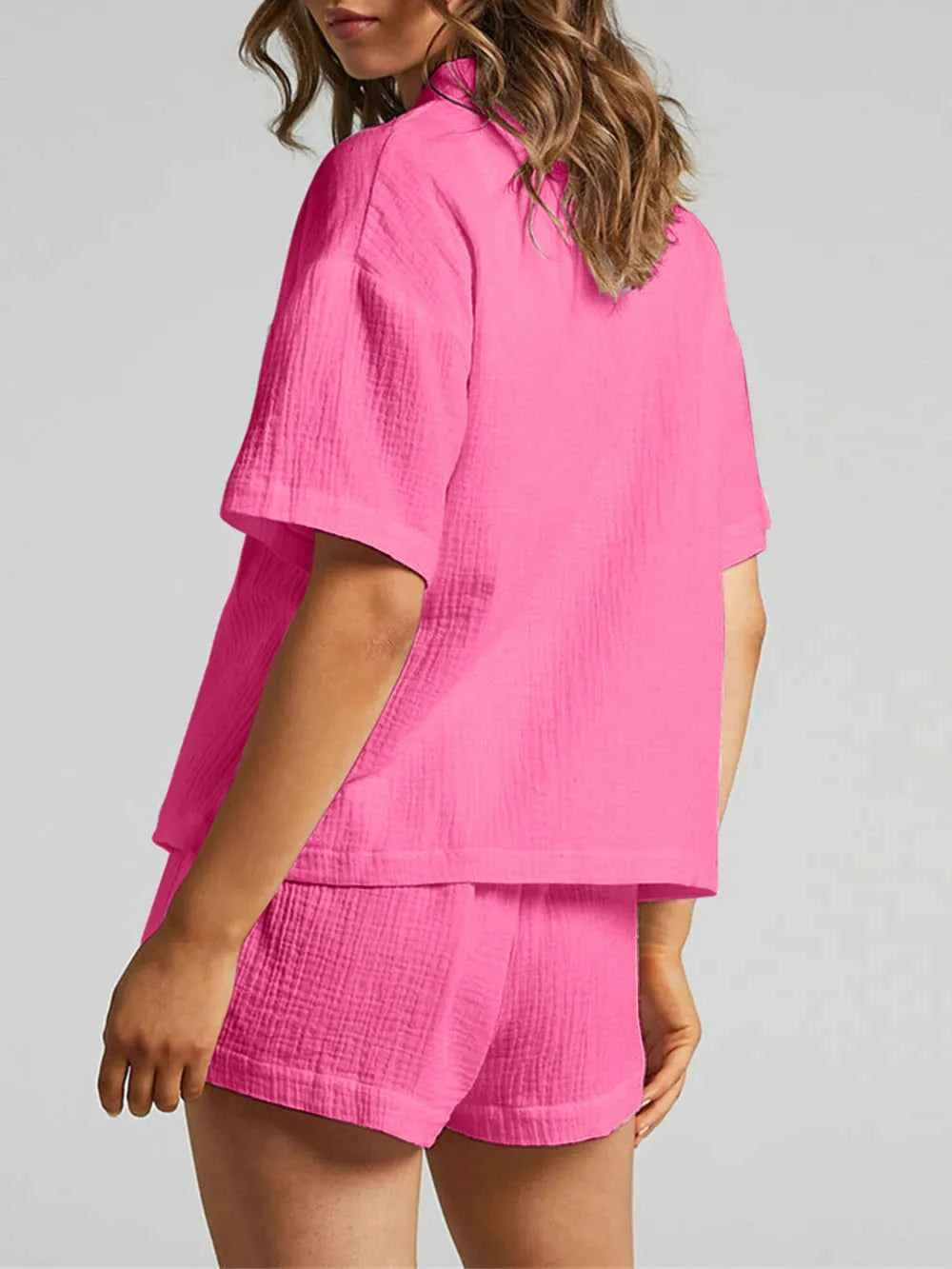 Button Up Shirt and Shorts Set