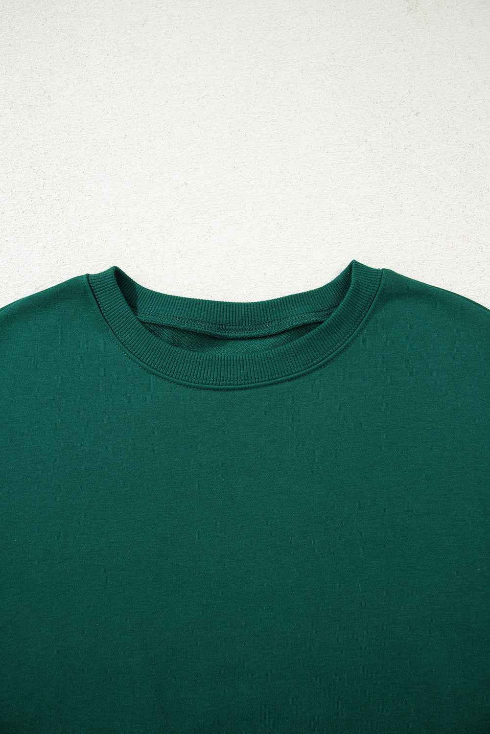 Evergreen Varsity Striped Sleeve Drop Shoulder Sweatshirt and Short Set