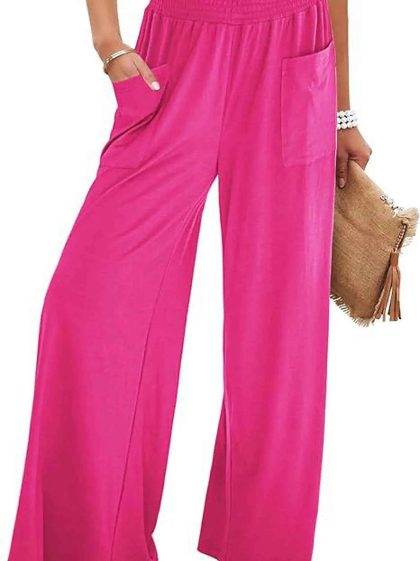High-Waisted Wide Leg Pants with Pockets.