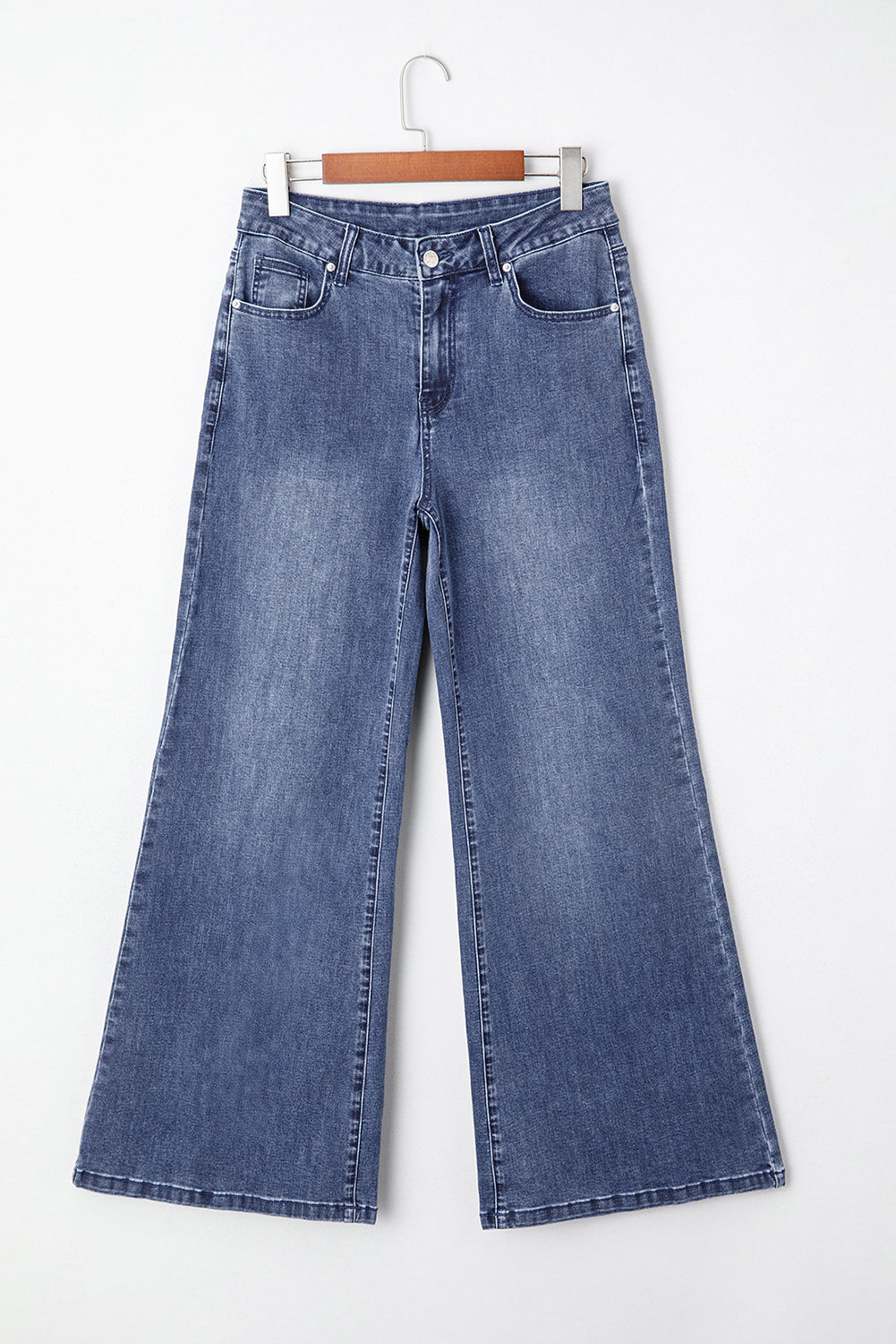 Dirty blue High Waist Button Zip Fly Bell Bottom Jeans Dear-Lover Dropshipping