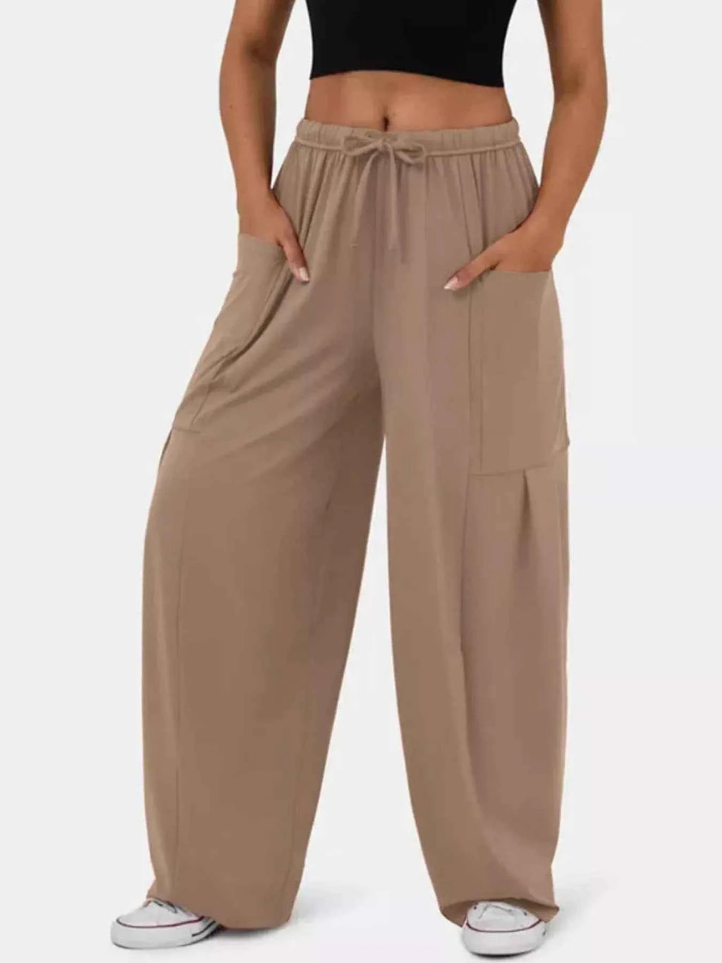 Drawstring Wide Leg Pants.