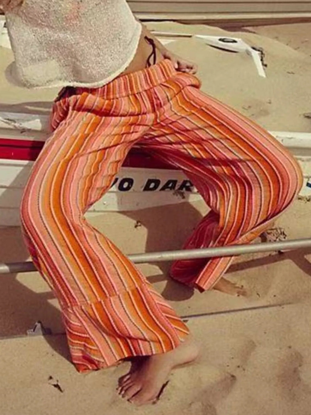 Striped Wide Leg Pants.