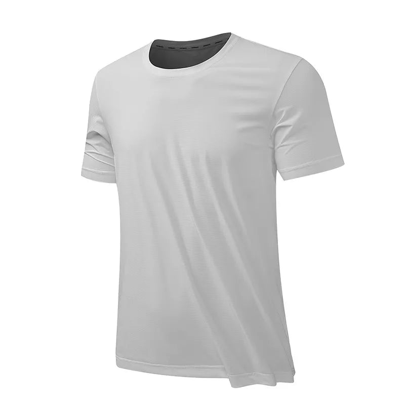 Men's Plus Size Quick-Dry Round Neck Athletic T-Shirt.