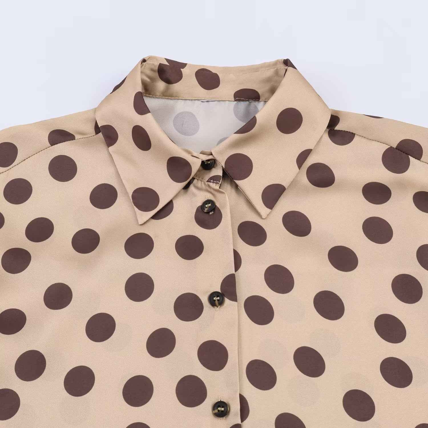 Silk textured polka dot shirt
