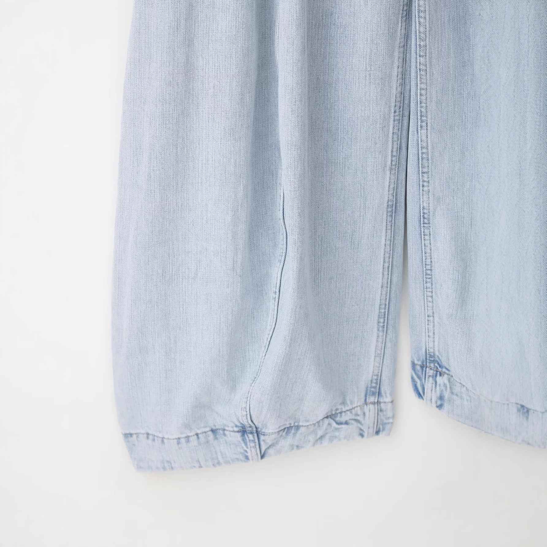 Versatile denim high waisted balloon fit loose pants for women