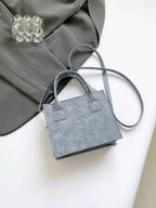 Raw Edge Plaid Shoulder Bag