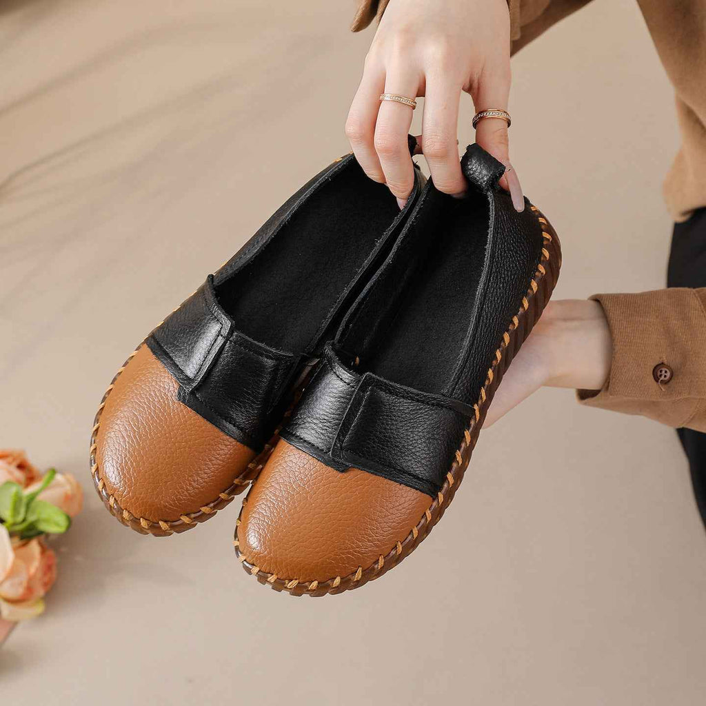 Leather soft sole one foot soft cowhide women's shoes comfortable single shoe