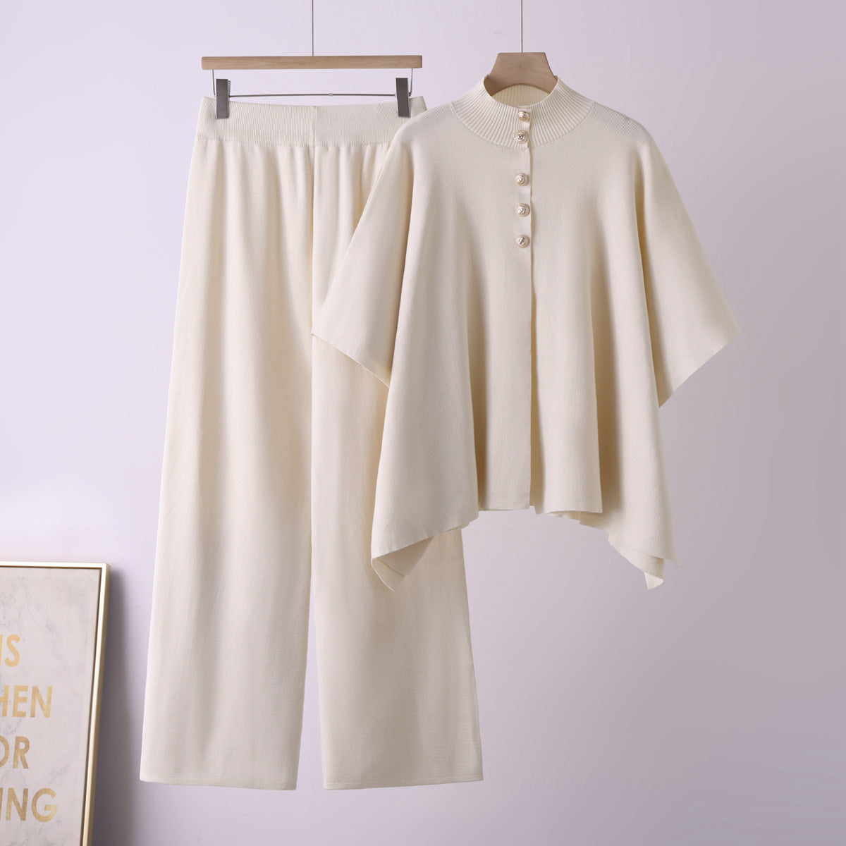 Long-Sleeve Top and High-Waisted Wide-Leg Pants Set