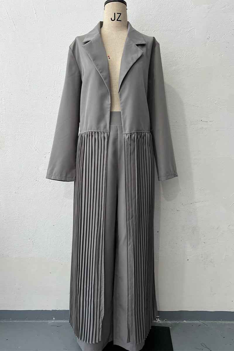 Minimalist temperament pressure compromise long windbreaker pants two-piece set