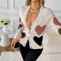 Women's Love V-neck Knitted Sweater Jacket