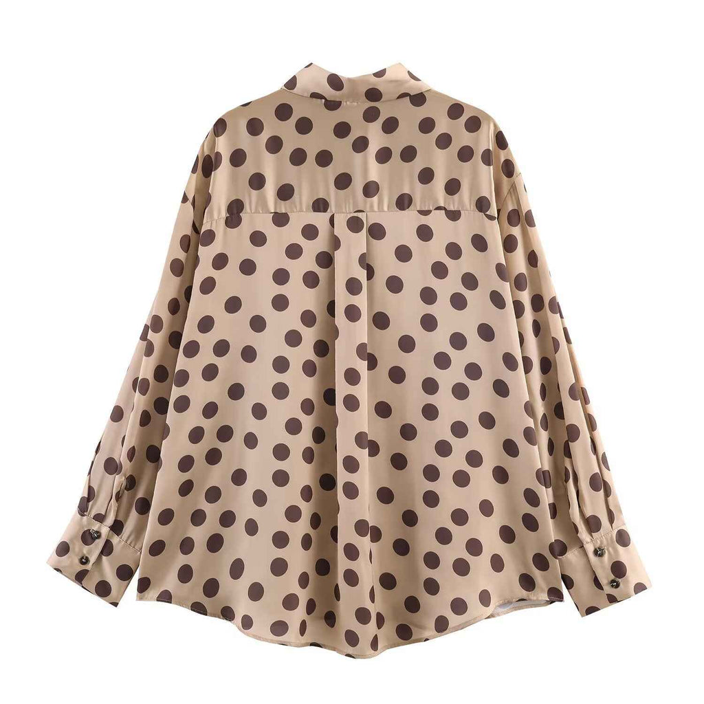 Silk textured polka dot shirt