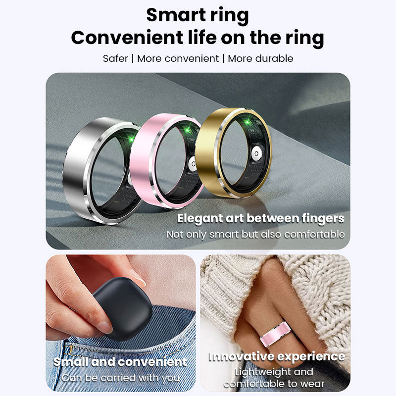 New Smart Ring for Men & Women. Tracks Heart Rate, Blood Oxygen, Sleep. 5ATM Waterproof Fitness Tracker