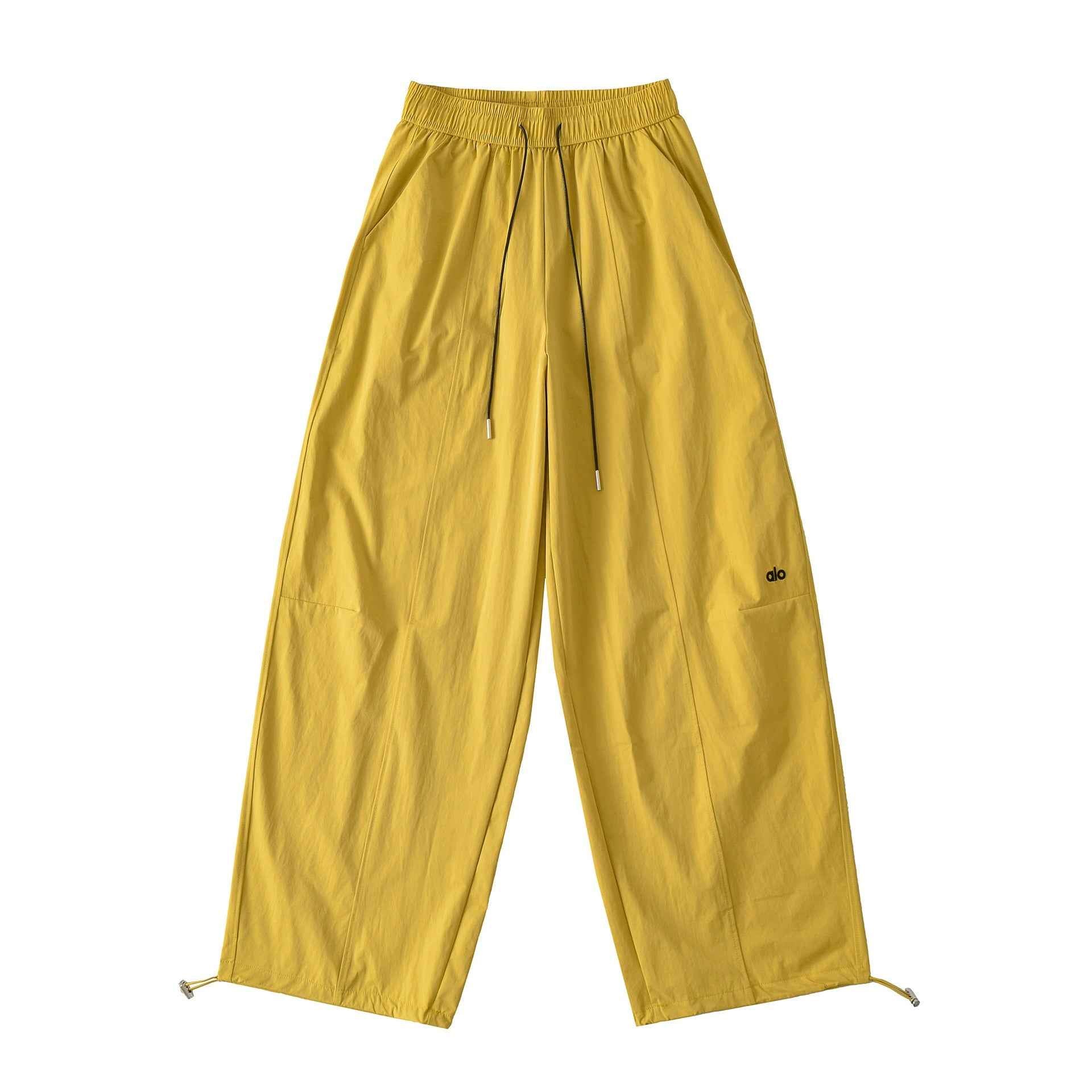 Elastic high waisted loose slimming drawstring ankle tied casual pants