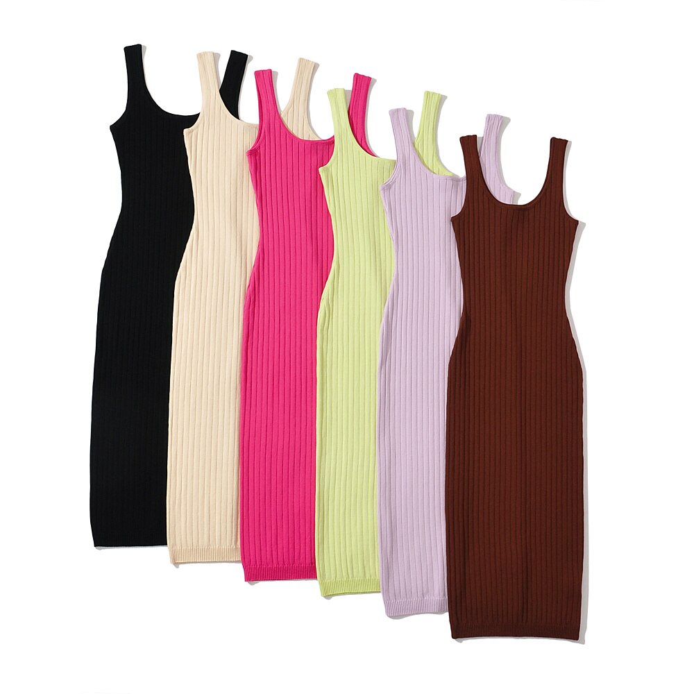 Dresses for women Summer casual dress elegant bodycon dress knitted vintage purple dress beach sundress pink brown eprolo