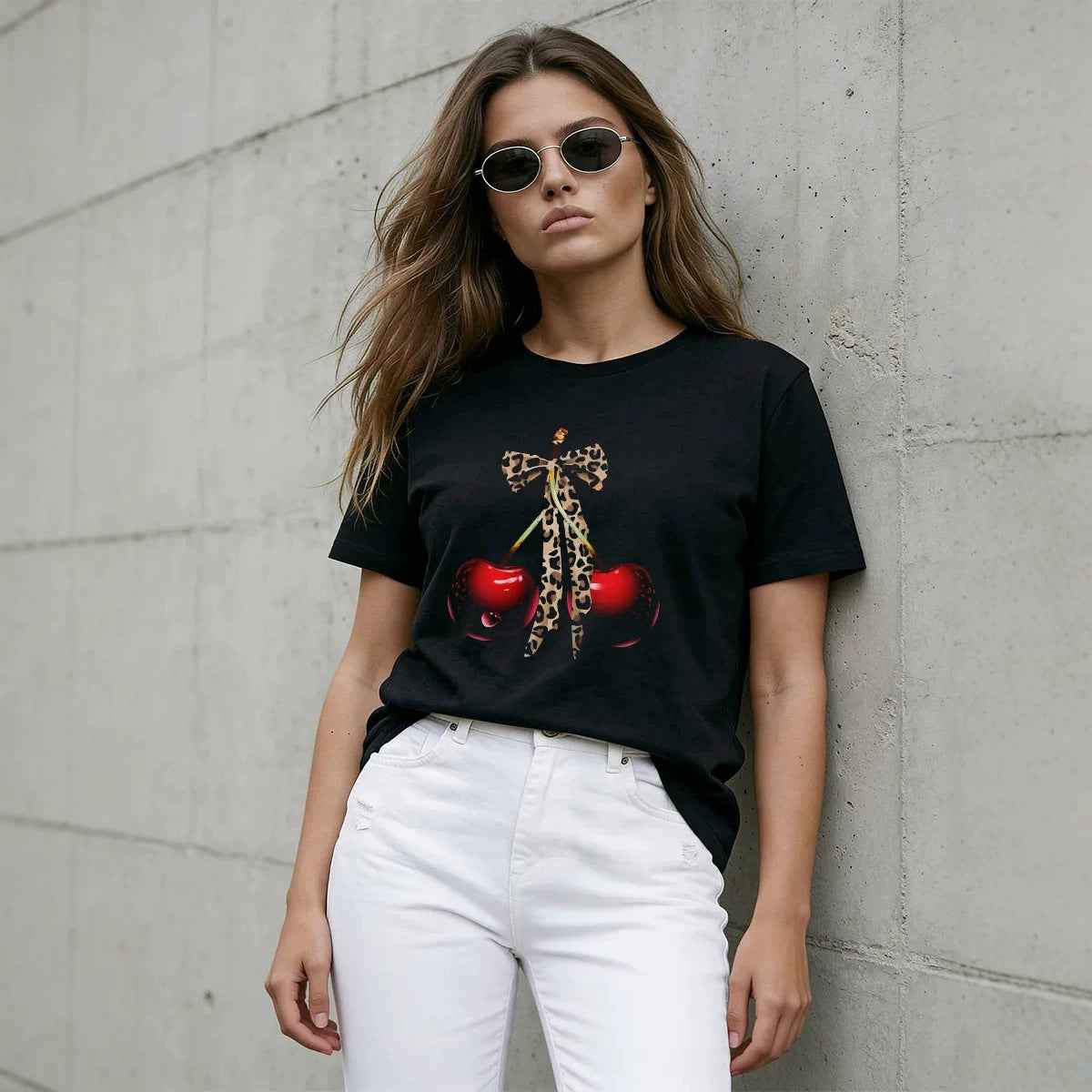 Cherry Bow Printed T-shirt