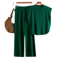 Sleeveless Knit Top Wide Leg Pants Two-piece Set for Women