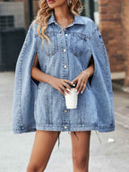 Fashionable irregular loose and versatile denim jacket