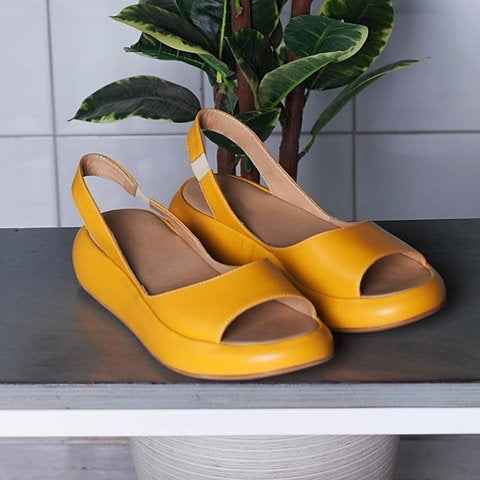 Flat bottomed low heel fish mouth thick soled women's sandals