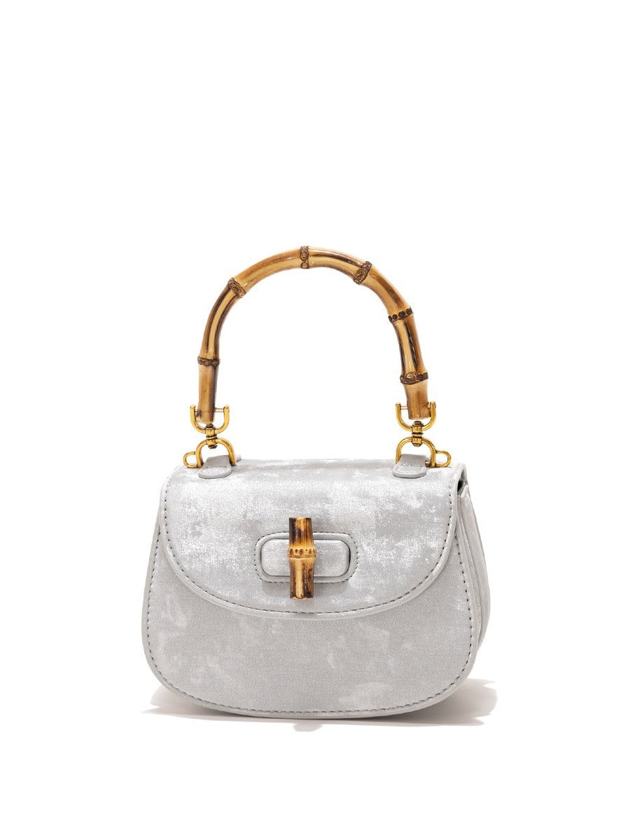 Western style bamboo joint handbag versatile commuting bag single shoulder crossbody saddle bag eprolo