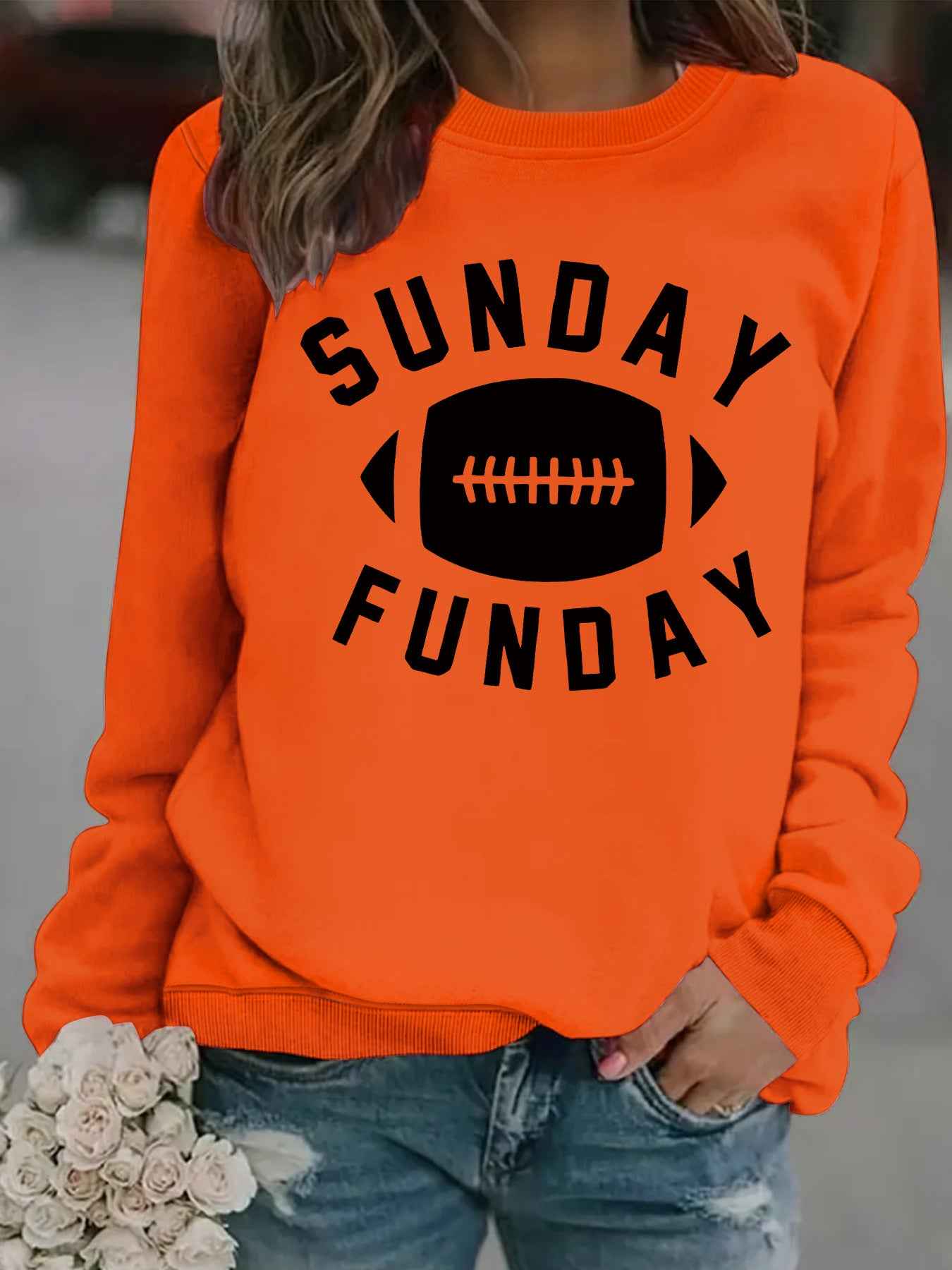 Rugby letter printed hoodie