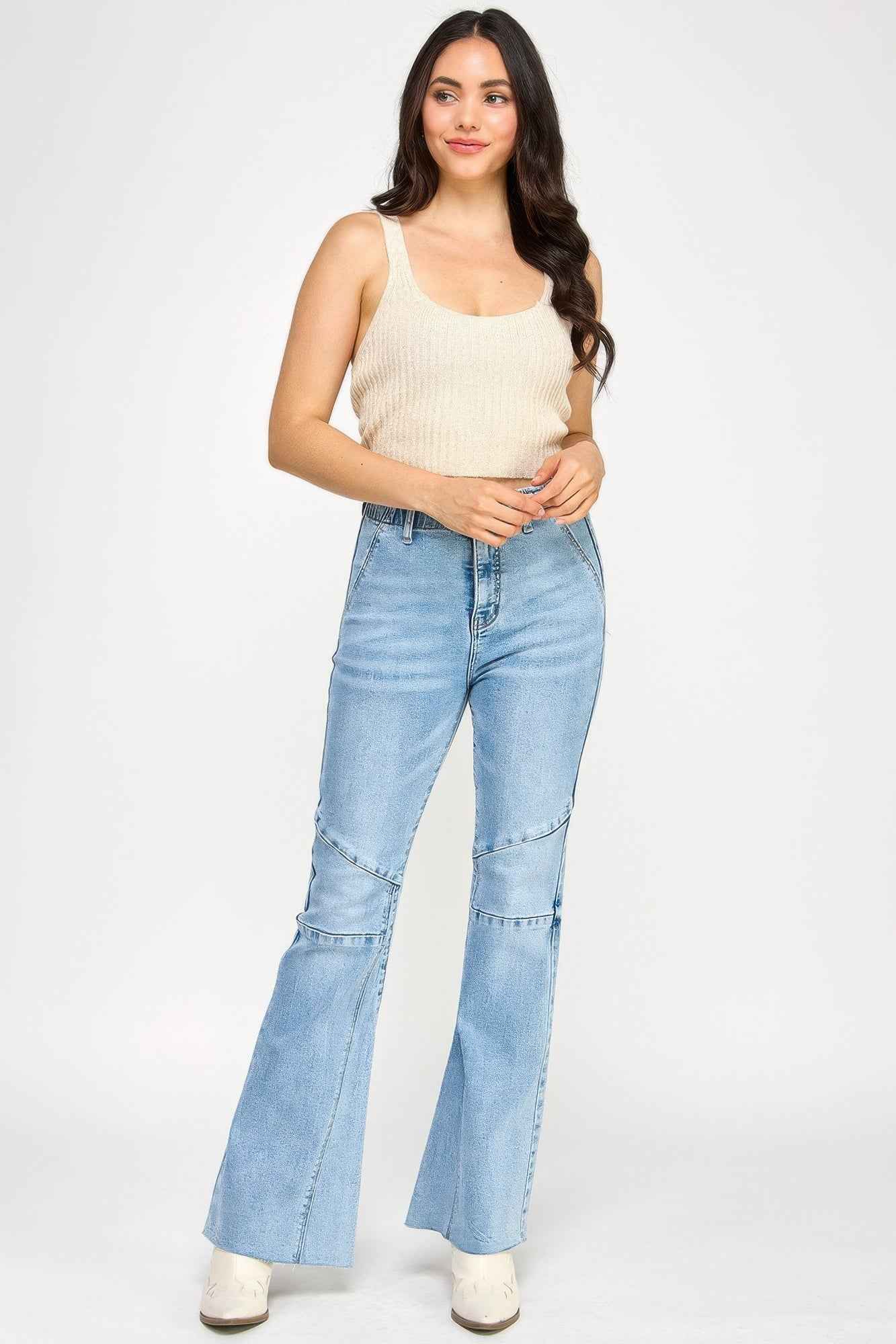 High Rise Flare With Seam Detail