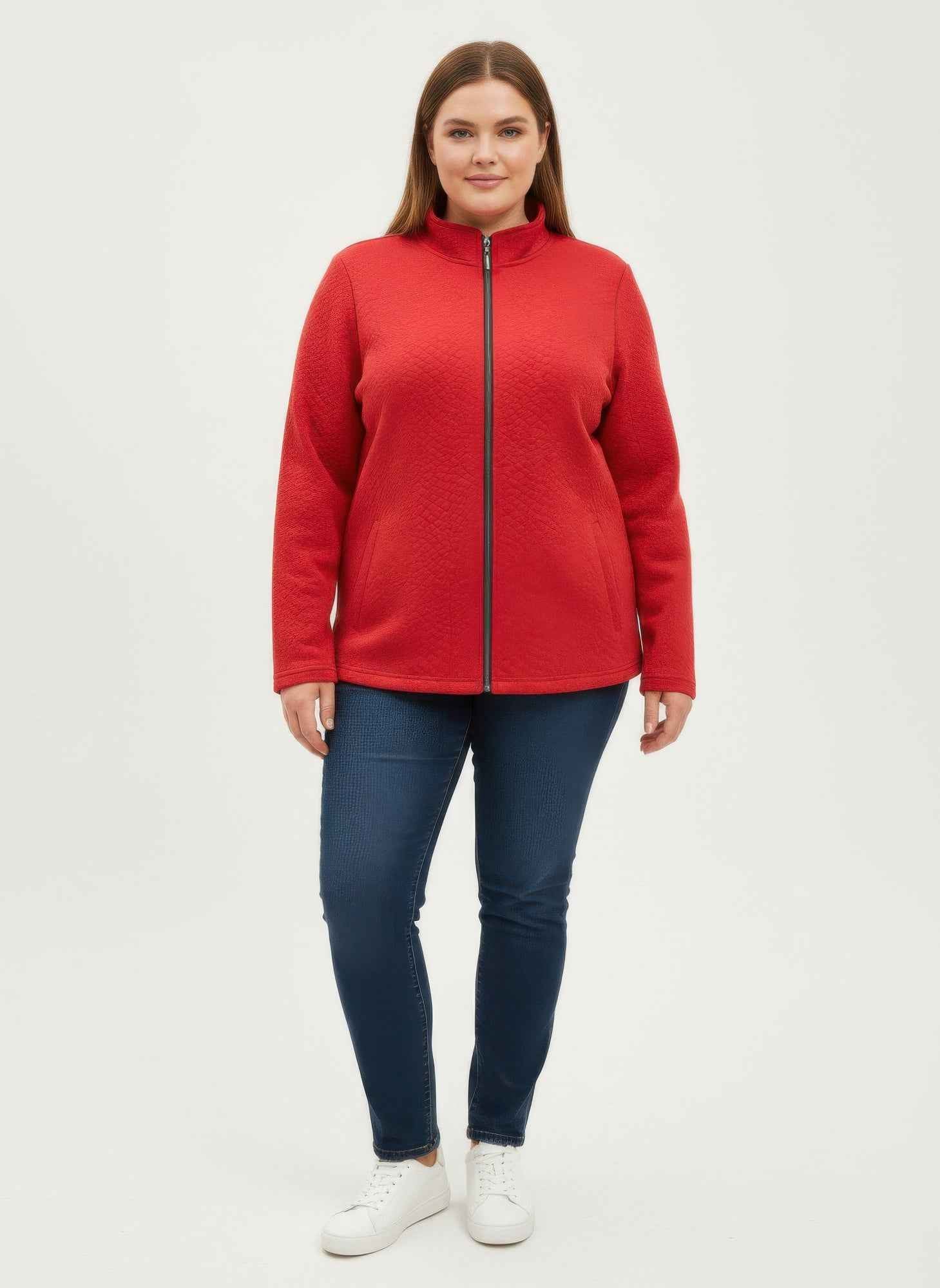 Onque Casual Plus Size Textured Jacket