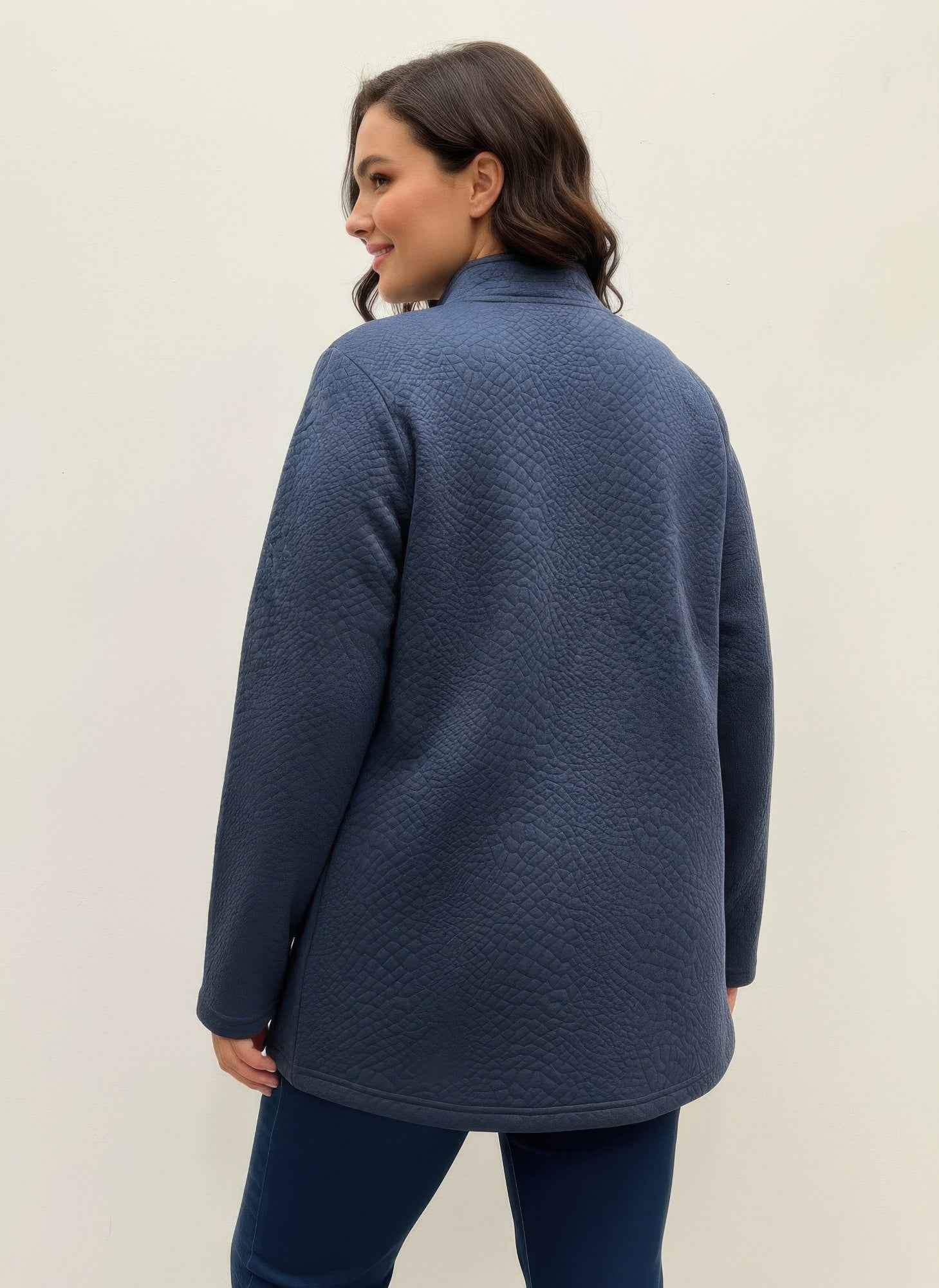 Onque Casual Plus Size Textured Jacket