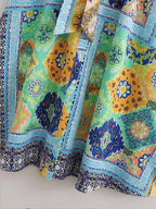 Woman Dress New Fashion Print Boho Elegant Dresses For Women Vintage With Belt Casual Female Party Dresses eprolo