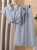 Short sleeved shirt, long pants, pants set
