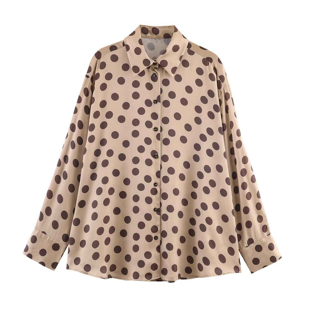 Silk textured polka dot shirt