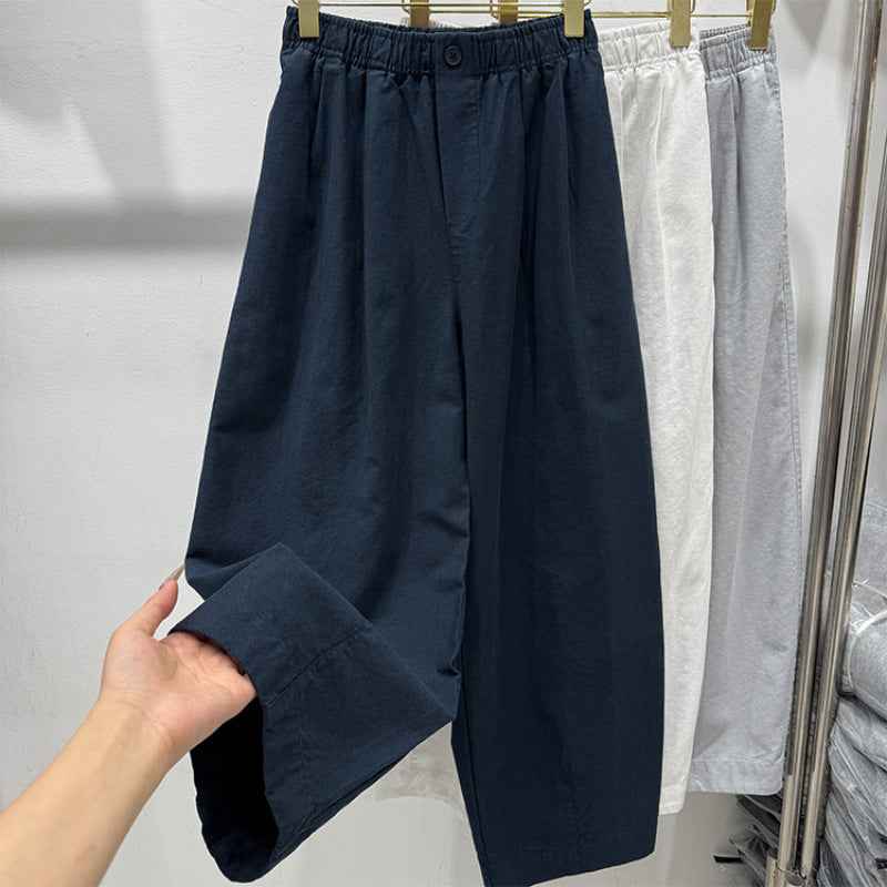 Waist Casual Pants for Women Loose Slimming Nine-Point Scissors Pants Harem Dad Pants Trendy