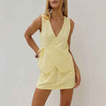 Solid Color Sleeveless Vest + High-Waisted Skirt Set for Women Fashion Casual Two-Piece Outfit