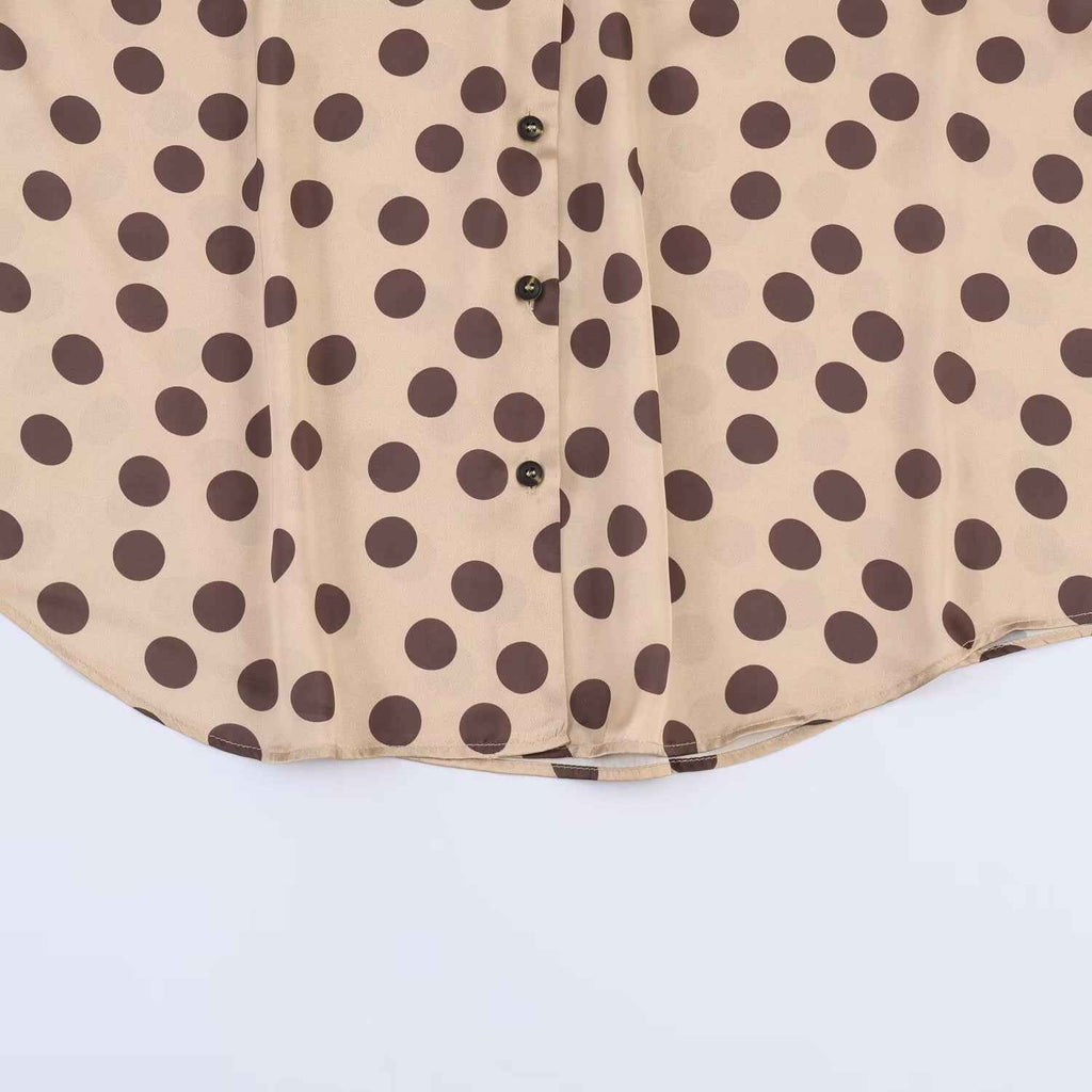Silk textured polka dot shirt