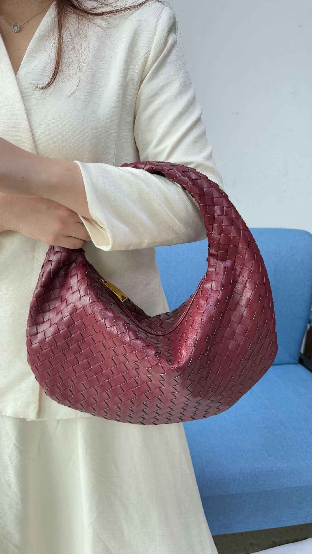 Large size women's woven bag large capacity hand-held armpit bag women's bag