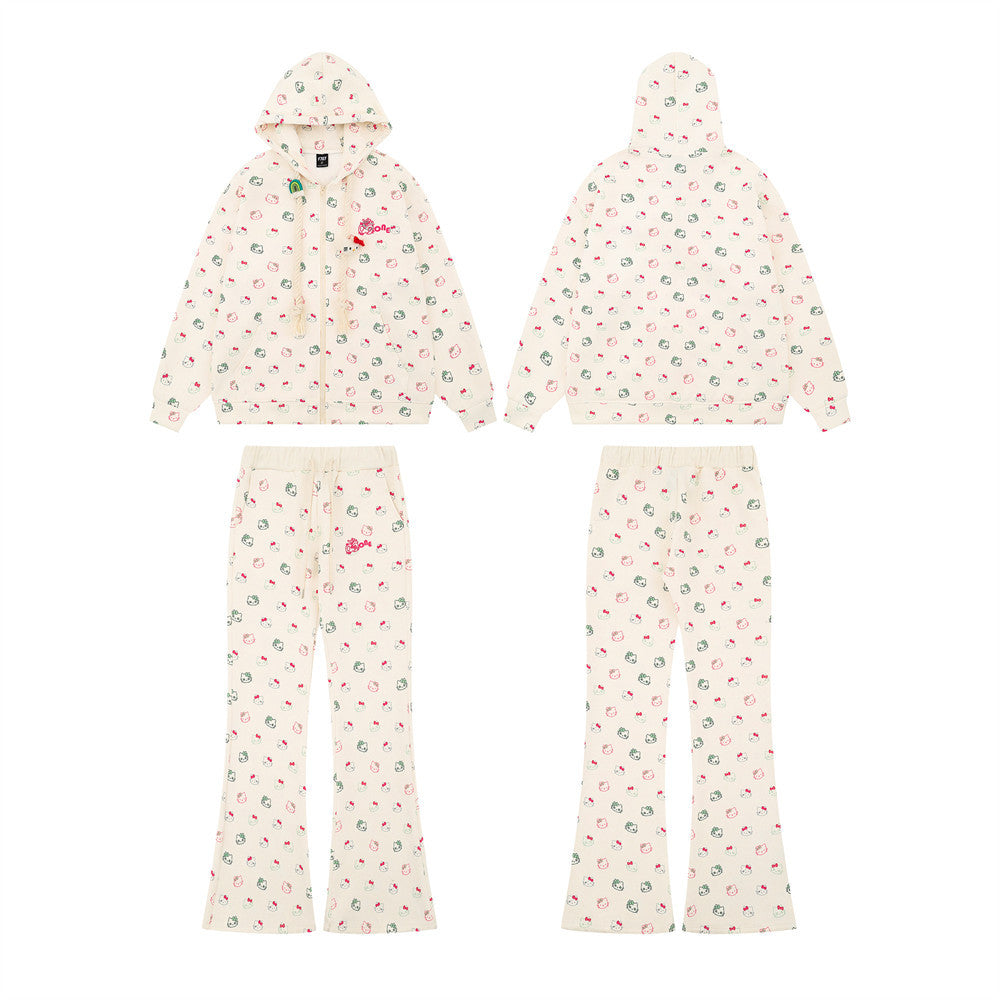 Hello Kitty Full Print Cartoon Casual Sports Set