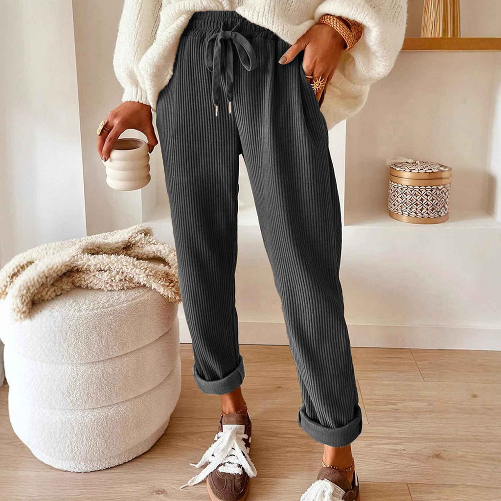 Women's New Fashion Casual Pants, Solid Color Wide Leg Pants for Women