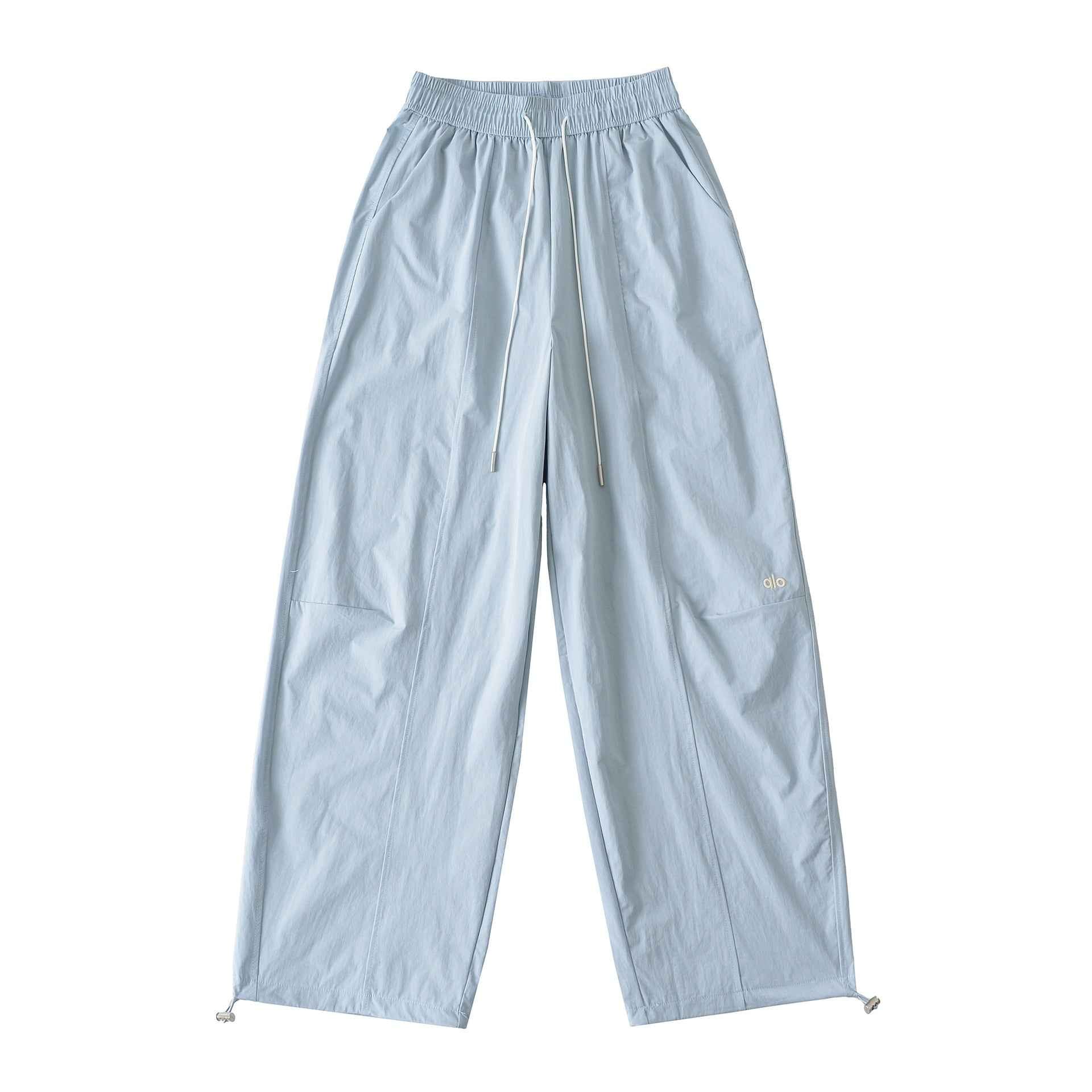 Elastic high waisted loose slimming drawstring ankle tied casual pants