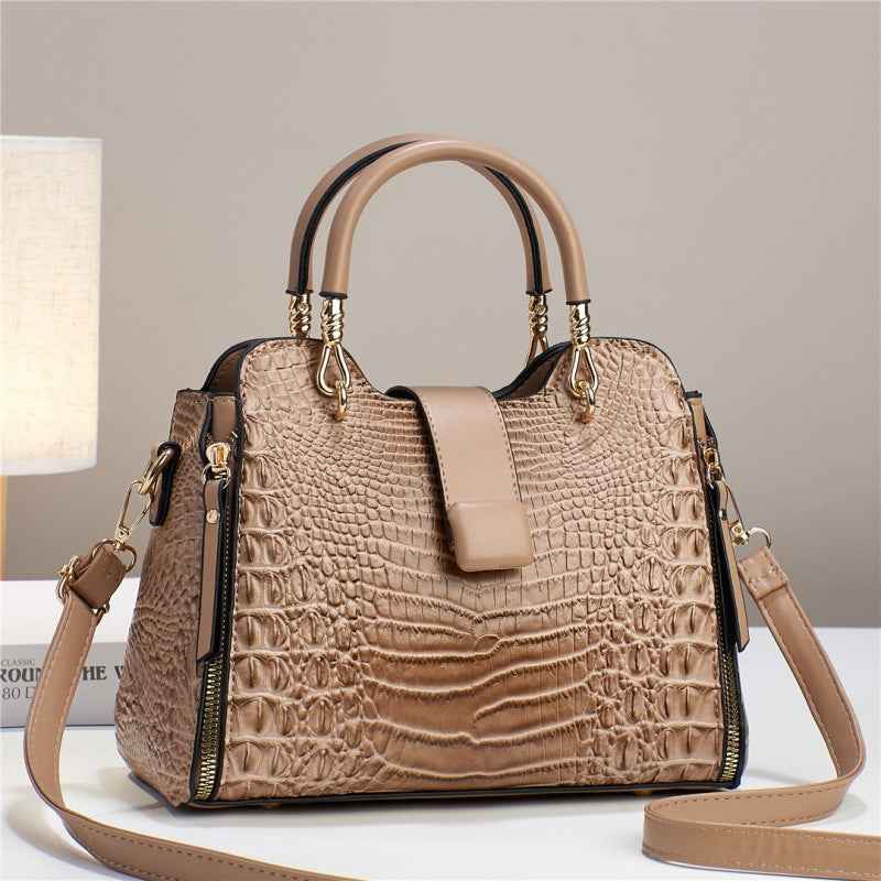 Crossbody Bag for Women with Crocodile Pattern, Large Capacity, Casual Tote Bag, Shoulder Bag for Daily Use