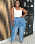 Style High-Waist Jeans Women Street Casual Loose Harem Wide-Leg Lantern Pants eprolo