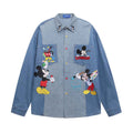 Mickey cartoon embroidered denim shirt